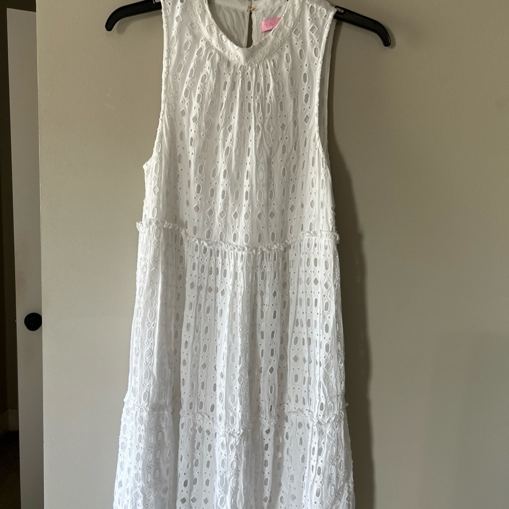 Lilly Pulitzer White Eyelet Sleeveless Dress